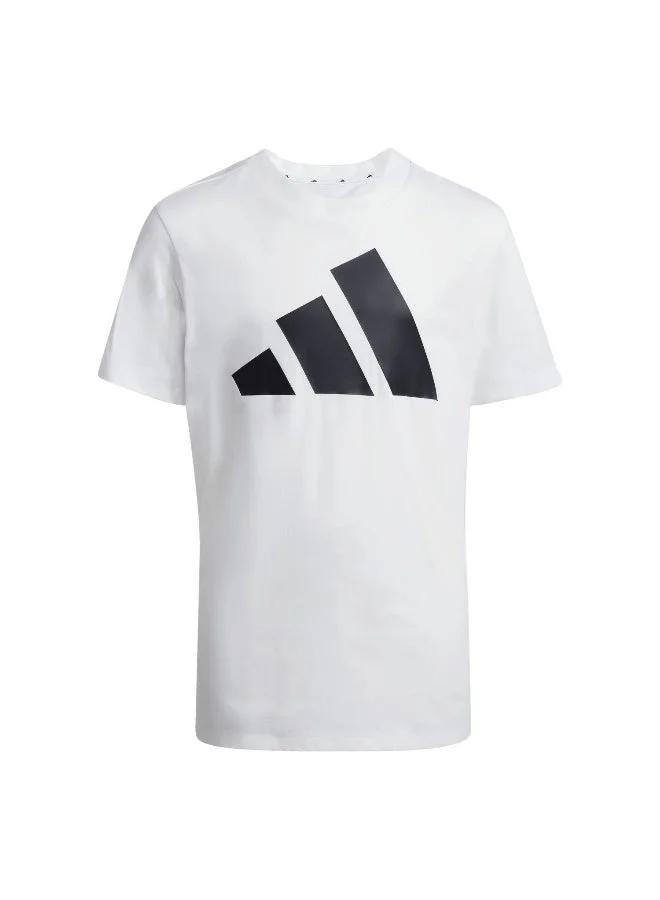 Adidas Adidas J Bl Tee 160 White Graphic Tee (Short Sleeve) T-Shirts For Kids